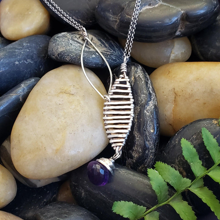 Amethyst pendant necklace - LB Designs