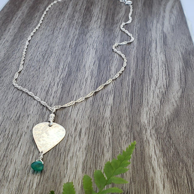 Green onyx teardrop necklace