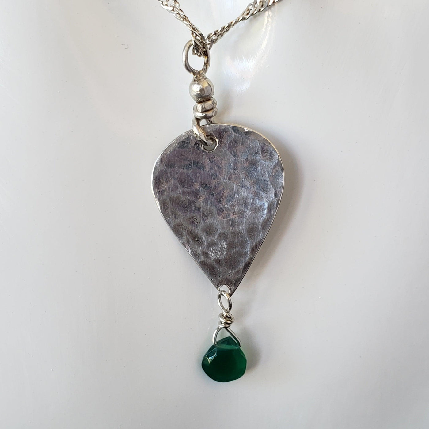 Green onyx teardrop necklace