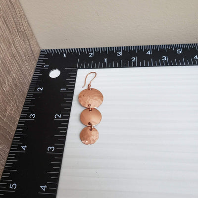 Hammered copper earrings - LB Designs