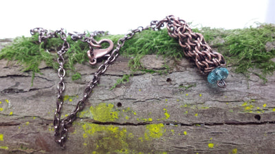 Chainmaille Tourmaline Copper  Pendant - LB Designs