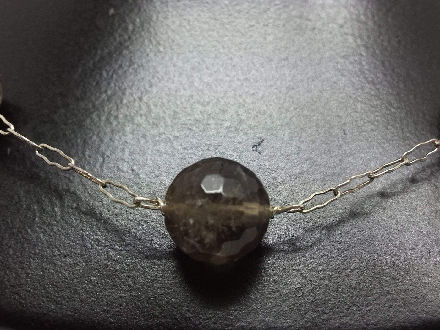Smokey topaz and silver necklace - LB Designs