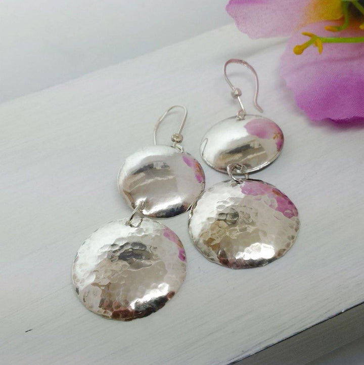 Sterling silver disc earrings - LB Designs