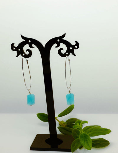 Chalcedony sterling silver drop earrings - LB Designs