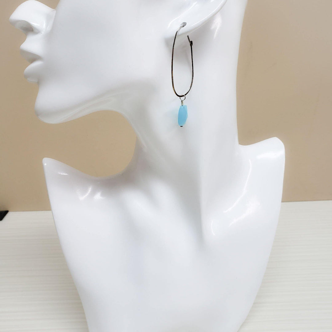 Chalcedony sterling silver drop earrings - LB Designs