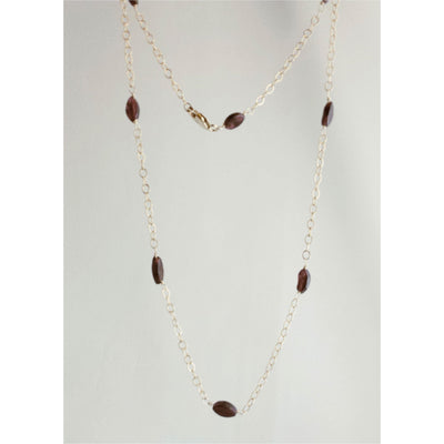 Sterling silver garnet minimalist necklace - LB Designs
