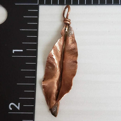 Copper leaf pendant - LB Designs