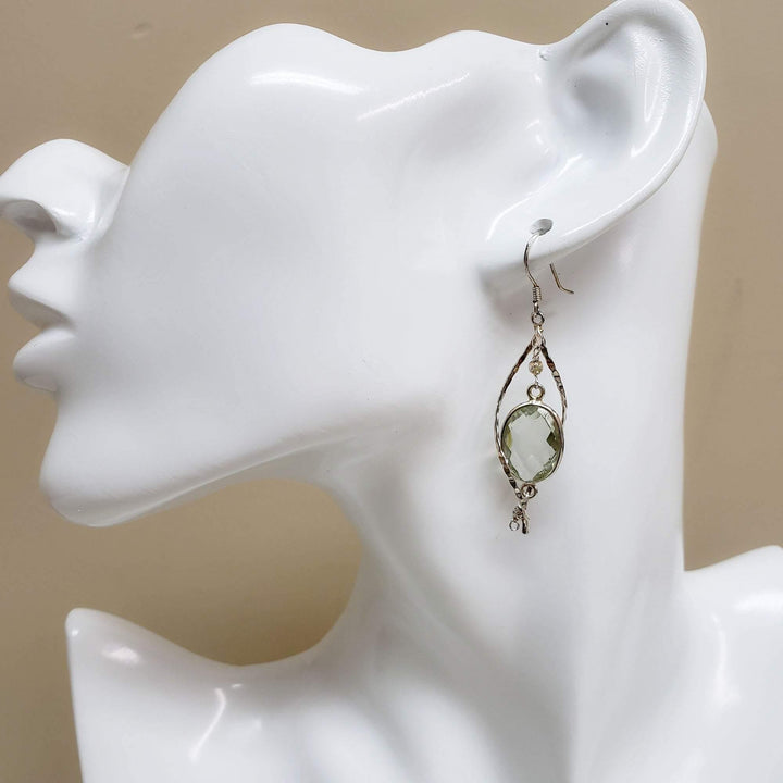 Green amethyst twist earrings - LB Designs