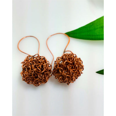 Copper ball earrings - LB Designs