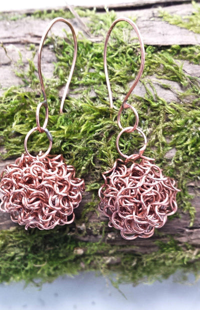 Copper ball earrings - LB Designs