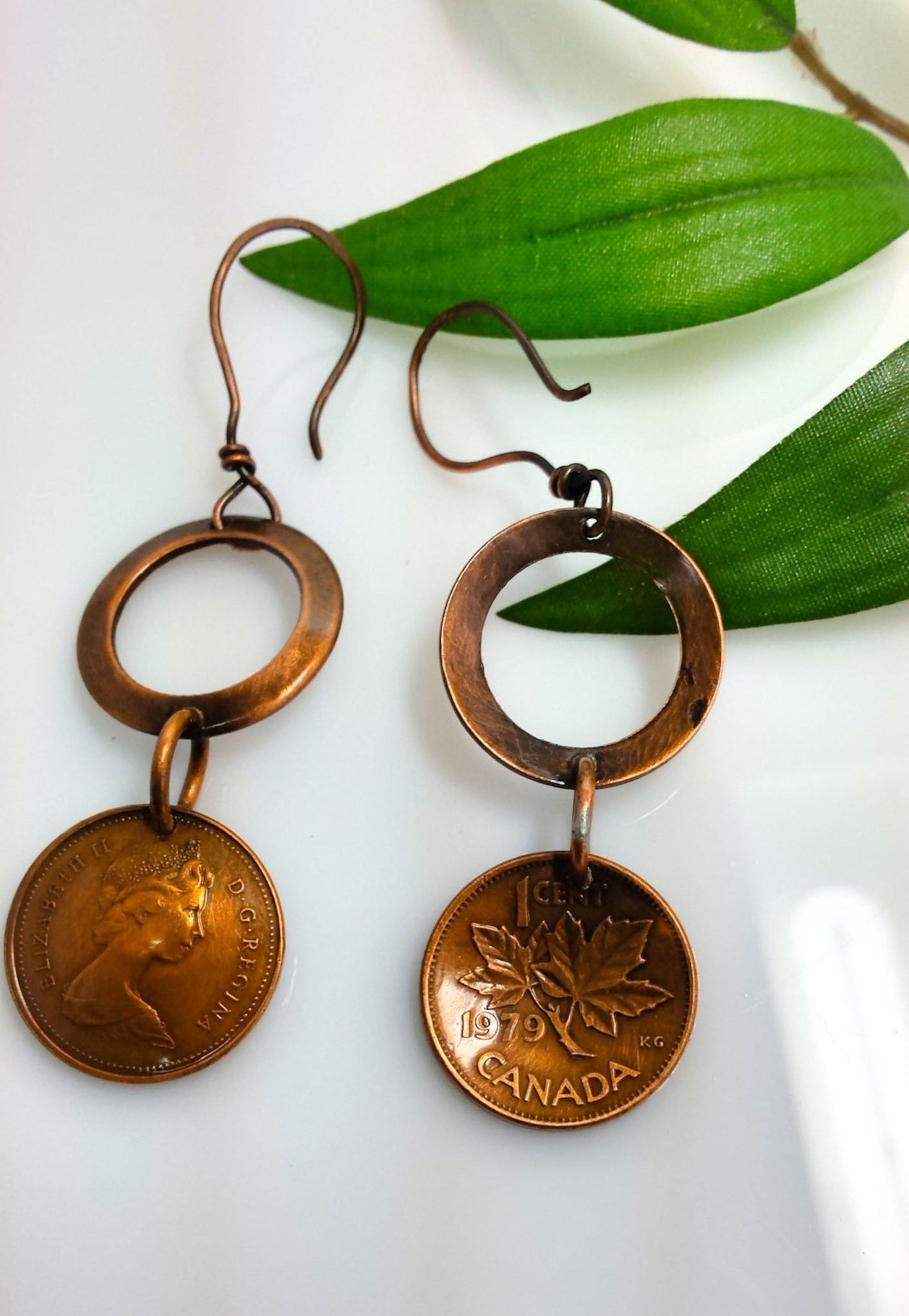 Beautiful copper coin earrings - LB Designs