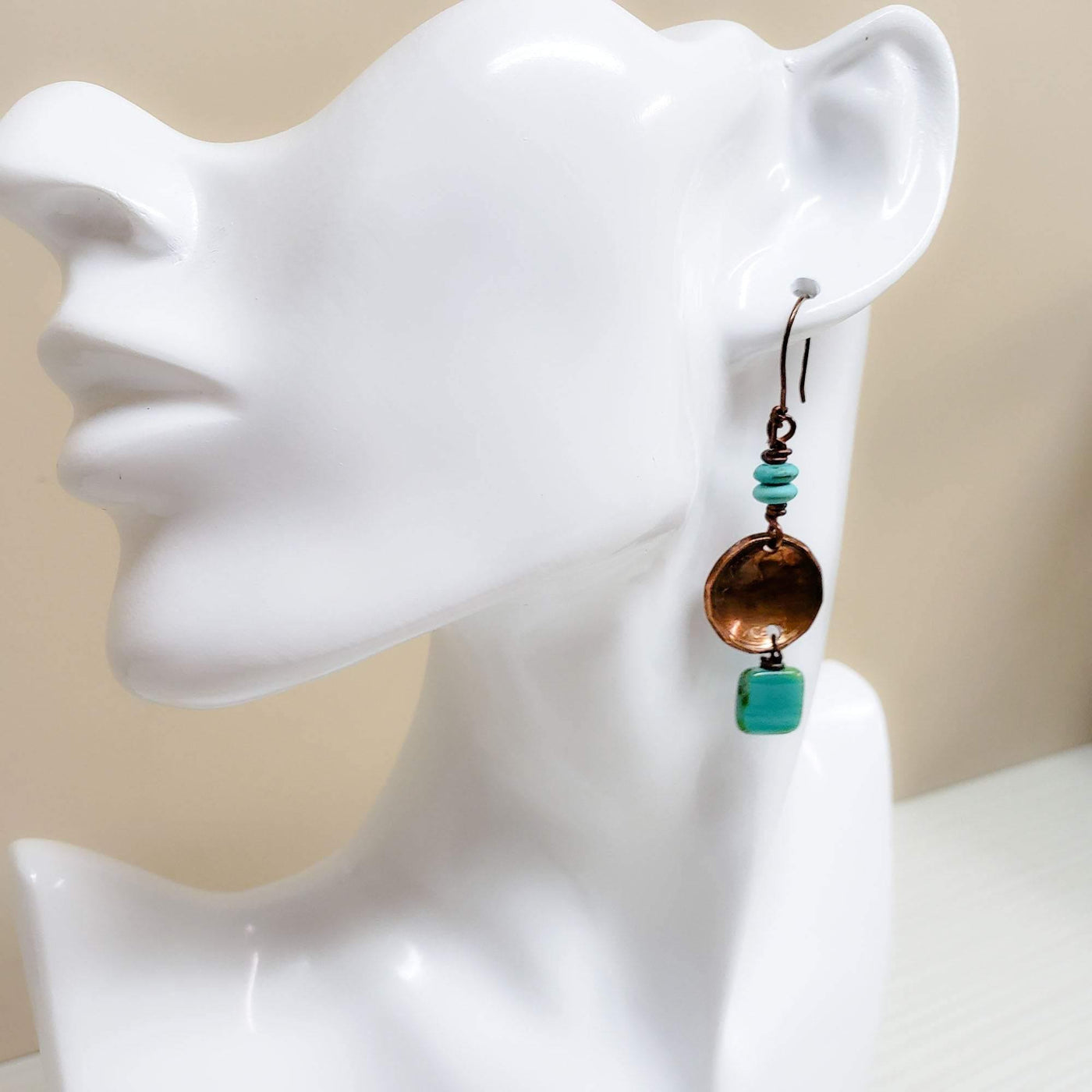 Copper coin earrings - LB Designs