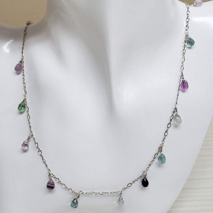 Gemstone Fluorite drop necklace - LB Designs