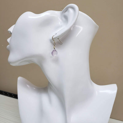 Dainty purple chalcedony earrings - LB Designs