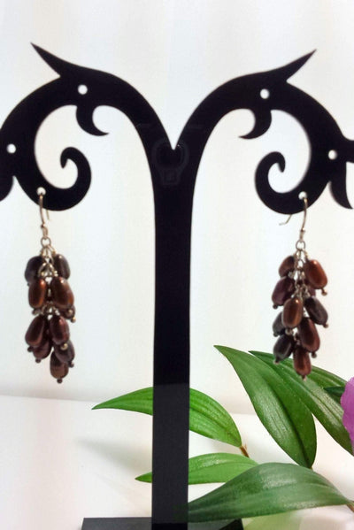 Grape vine pearl cluster earrings - LB Designs