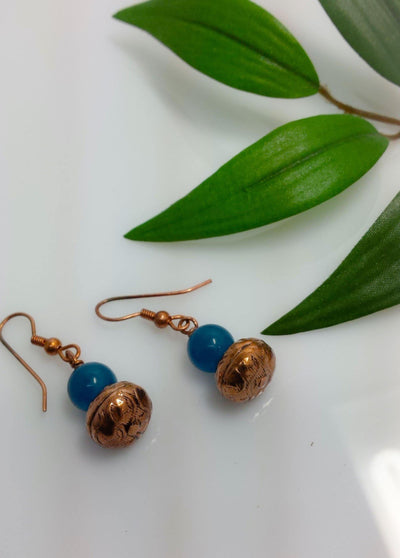 Copper + apatite drop earrings - LB Designs