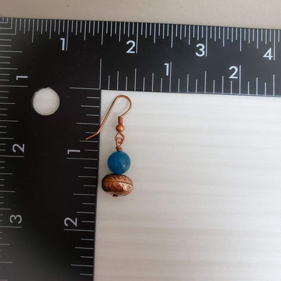 Copper + apatite drop earrings - LB Designs