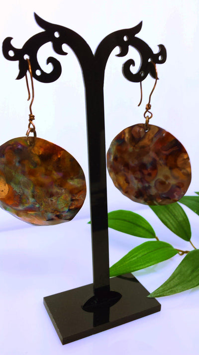 Copper disc earrings - LB Designs