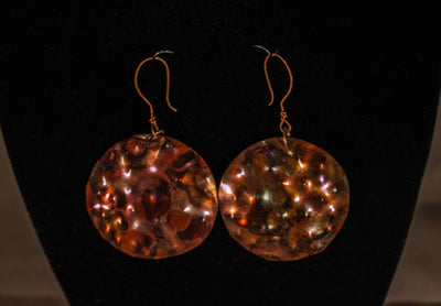 Copper disc earrings - LB Designs