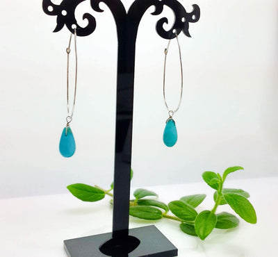 Turquoise and sterling silver earrings - LB Designs