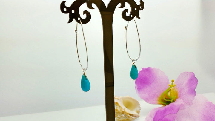 Turquoise and sterling silver earrings - LB Designs