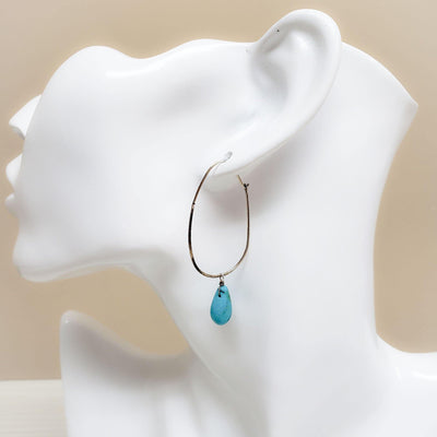 Turquoise and sterling silver earrings - LB Designs