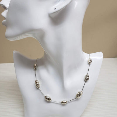Unique silver nugget necklace - LB Designs