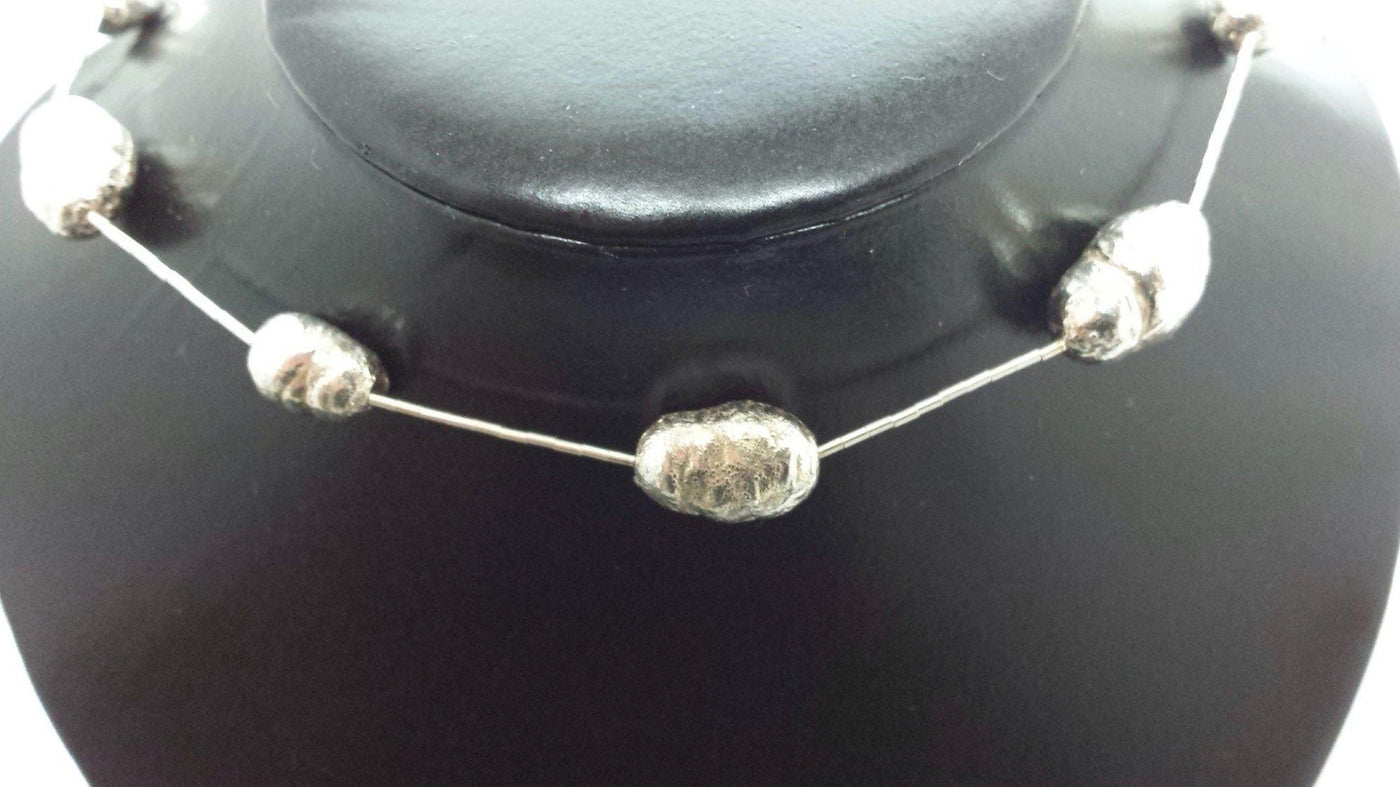 Unique silver nugget necklace - LB Designs