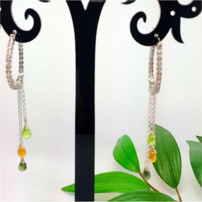 gemstone dangle earrings - LB Designs