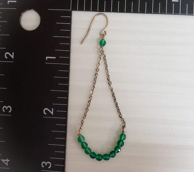 Glamorous green onyx chandelier earrings - LB Designs
