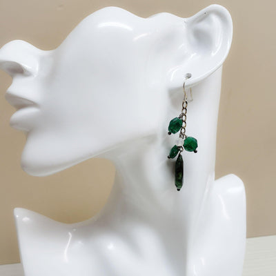 High class emerald gemstone earrings - LB Designs