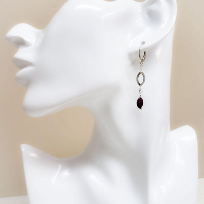 Marquise dangle garnet earrings - LB Designs
