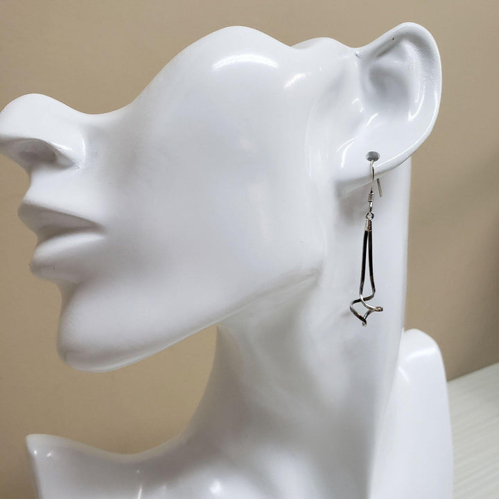 Sterling silver dangle twist earrings - LB Designs