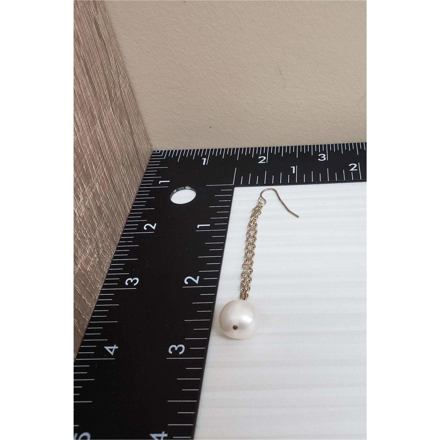 Elegant  white pearl  sterling dangle earrings - LB Designs