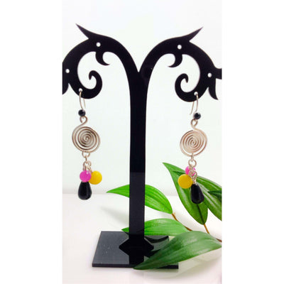 Sterling silver swirl and jade earrings - LB Designs