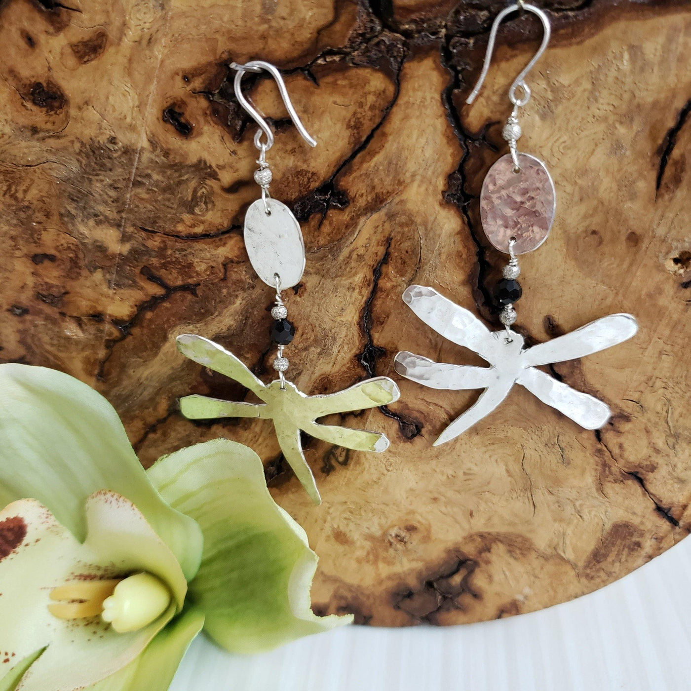 Sterling silver dragonfly earrings - LB Designs