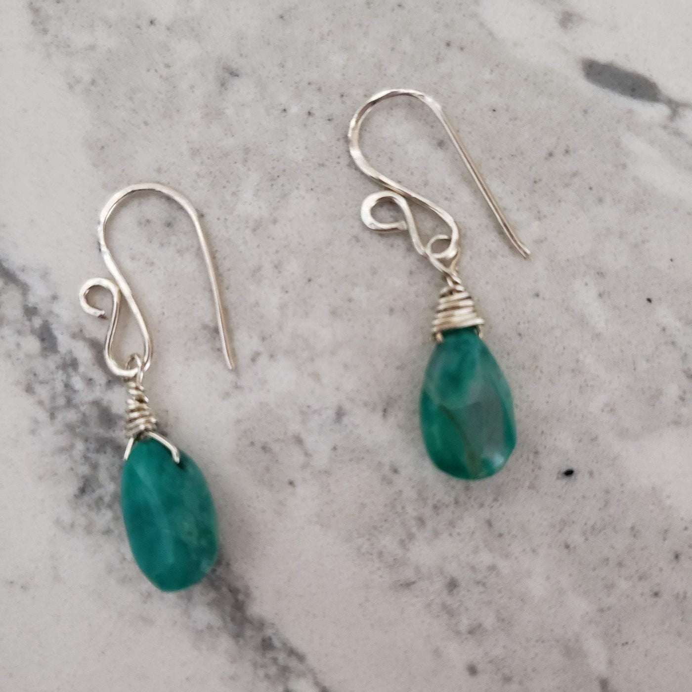 Peruvian Opal and silver Earrings - LB Designs