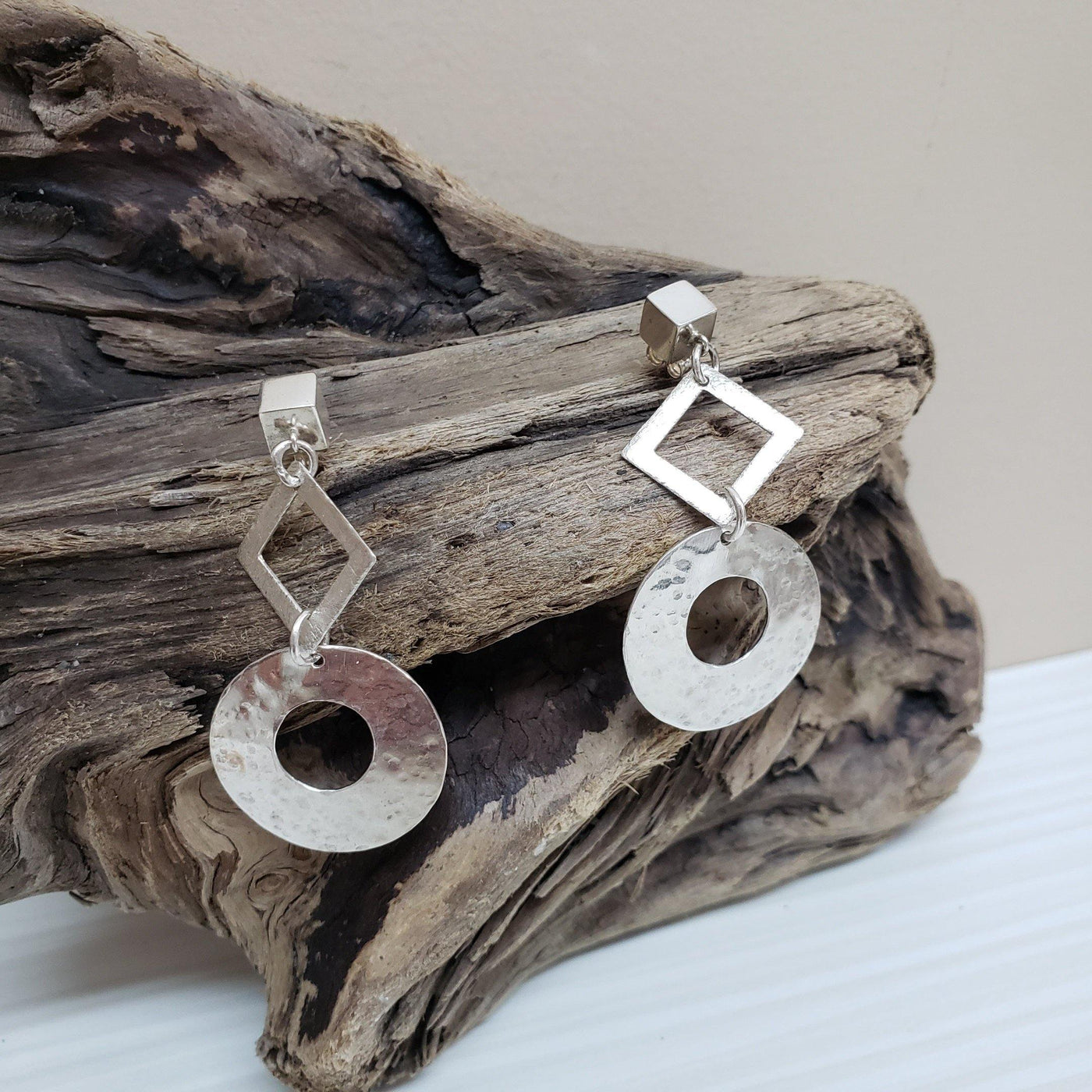 Geometric  sterling silver earrings - LB Designs