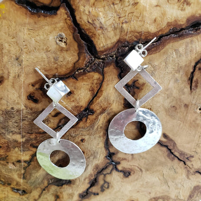 Geometric  sterling silver earrings - LB Designs