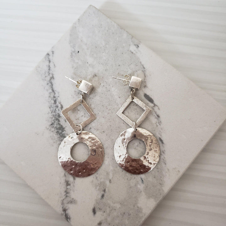 Geometric  sterling silver earrings - LB Designs