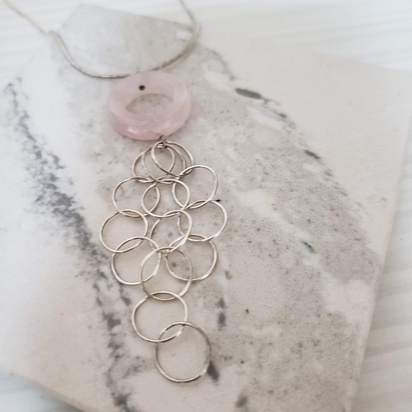 Quartz and sterling silver pendant necklace - LB Designs