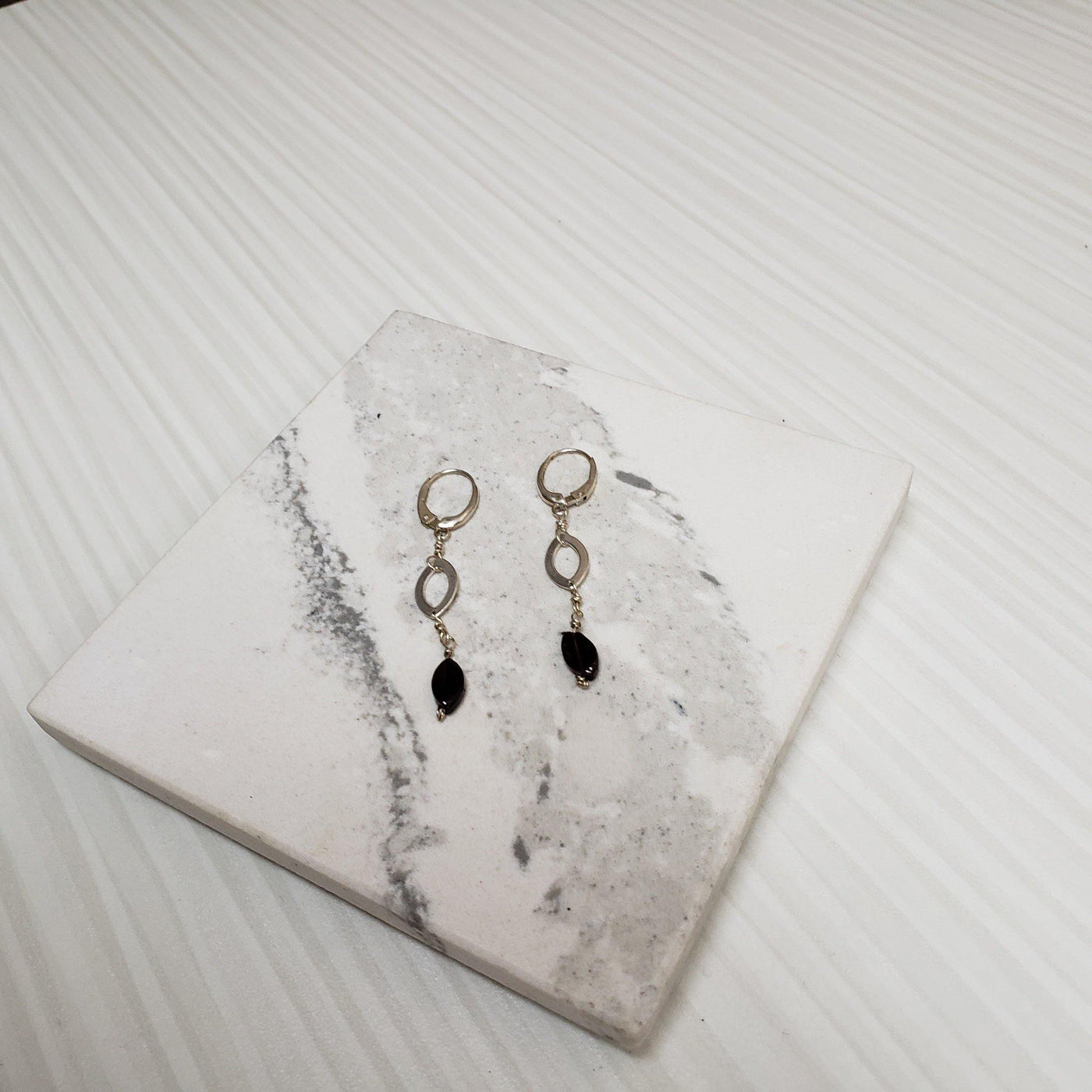 Marquise dangle garnet earrings - LB Designs