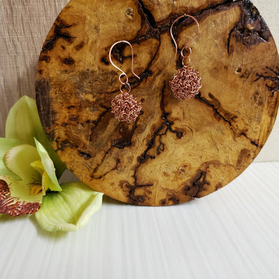 Copper ball earrings - LB Designs