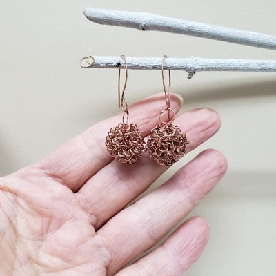 Copper ball earrings - LB Designs