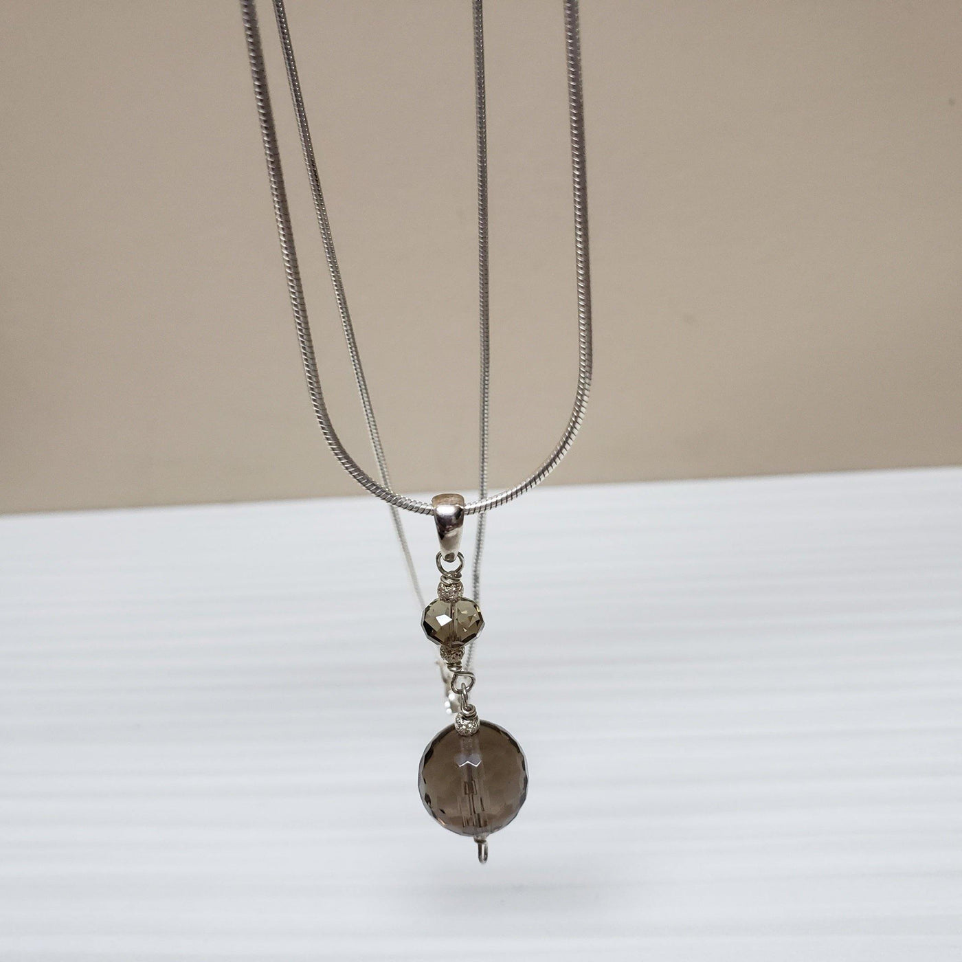 Smokey quartz ball necklace - LB Designs