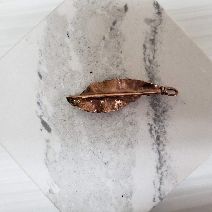 Copper leaf pendant - LB Designs