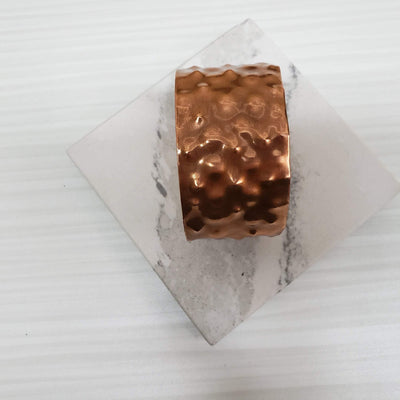 Wide Recycled copper textured cuff bracelet - LB Designs