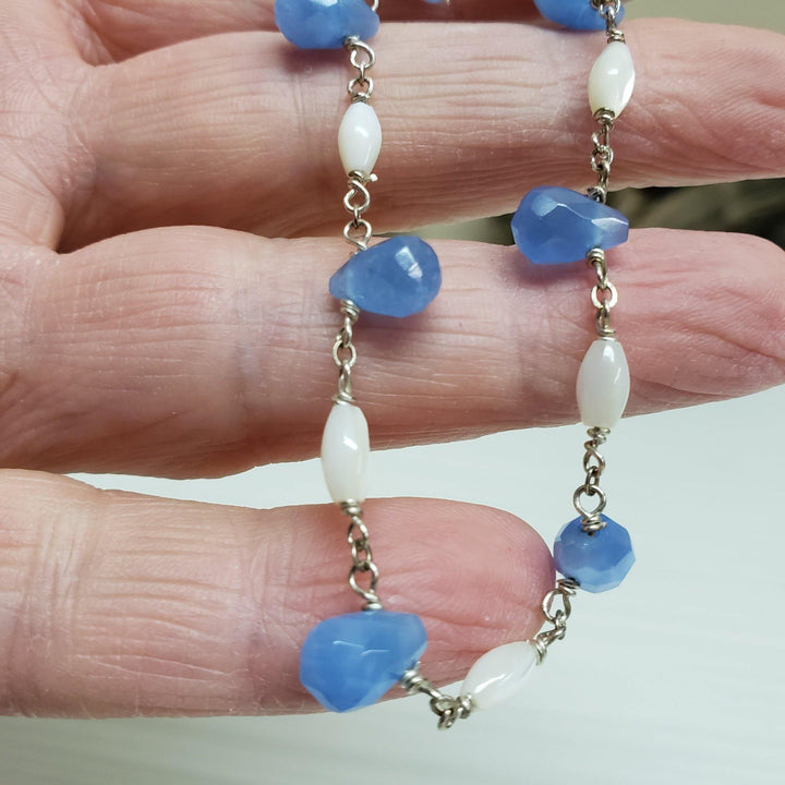 Mother of pearl and chalcedony bracelet - LB Designs
