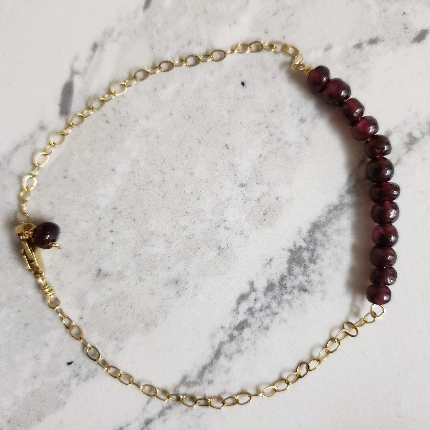 Graceful gold-filled garnet bracelet - LB Designs