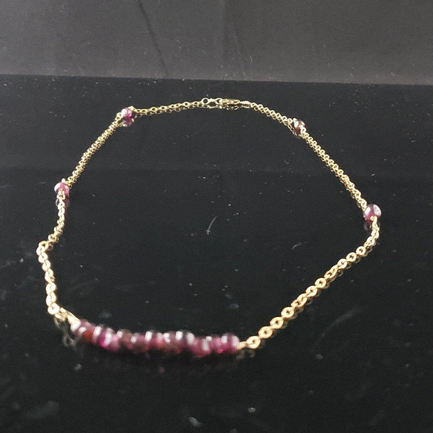 Garnet beaded gold- filled chain - LB Designs
